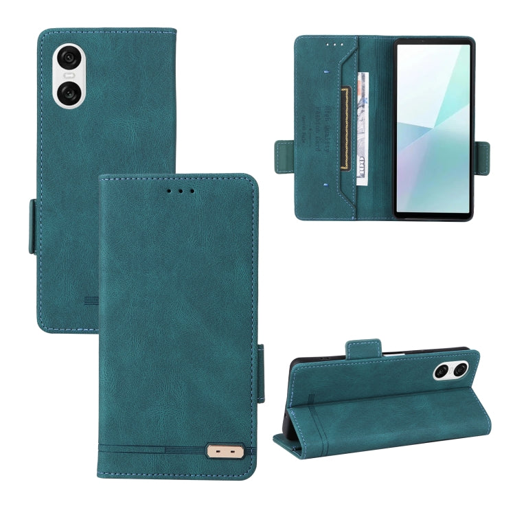 For Sony Xperia 10 VI 2024 Magnetic Clasp Leather Phone Case(Green) - Sony Cases by buy2fix | Online Shopping UK | buy2fix