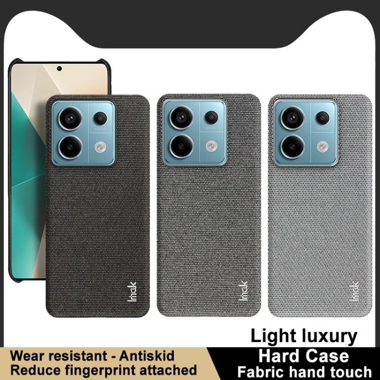 For Xiaomi Redmi Note 13 Pro 5G imak Ruiyi Series Cloth Texture PU + PC Phone Case(Light Grey) - Note 13 Pro Cases by imak | Online Shopping UK | buy2fix