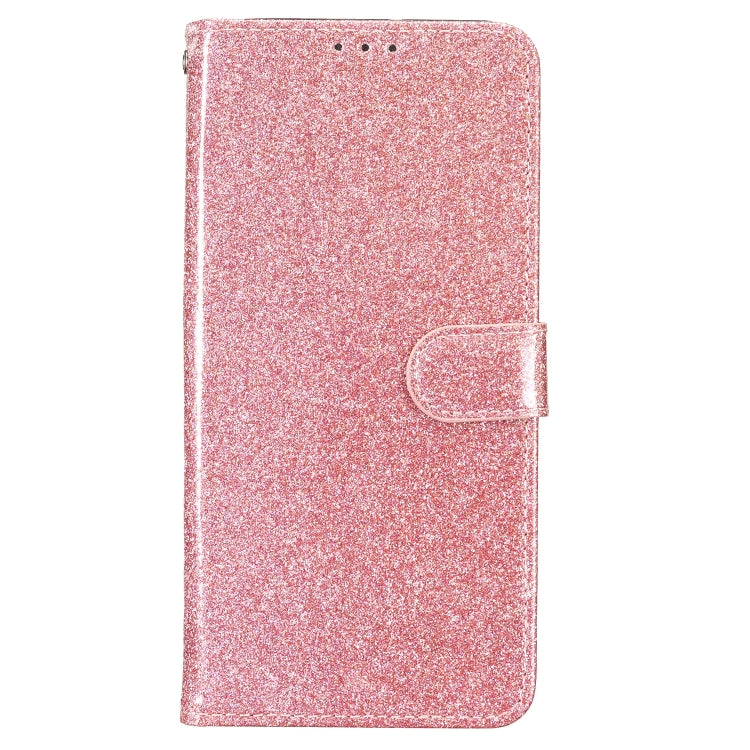 For Motorola Edge 2024 Glitter Powder Flip Leather Phone Case(Rose Gold) - Motorola Cases by buy2fix | Online Shopping UK | buy2fix