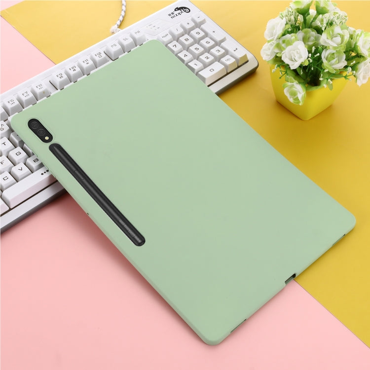 For Samsung Galaxy Tab S9 Ultra Pure Color Liquid Silicone Shockproof Tablet Case(Green) - Galaxy Tab S9 Ultra Cases by buy2fix | Online Shopping UK | buy2fix