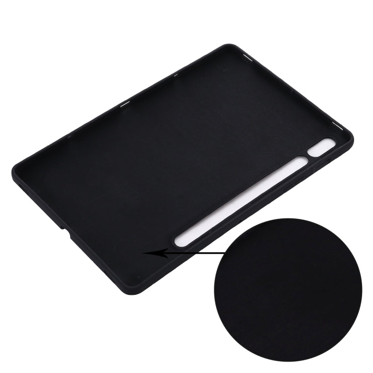 For Samsung Galaxy Tab S9 Pure Color Liquid Silicone Shockproof Tablet Case(Black) - Galaxy Tab S9 Cases by buy2fix | Online Shopping UK | buy2fix