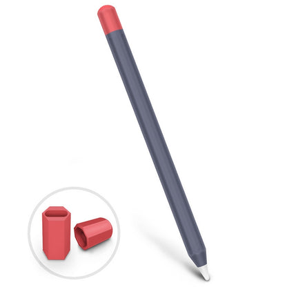 For Apple Pencil 1 Stylus Touch Pen Split Contrast Color Silicone Protective Case(Midnight Blueberry) - Pencil Accessories by buy2fix | Online Shopping UK | buy2fix