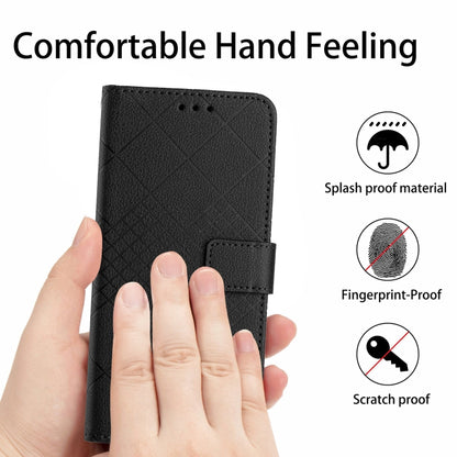 For iPhone 16 Pro Rhombic Grid Texture Leather Phone Case(Black) - iPhone 16 Pro Cases by buy2fix | Online Shopping UK | buy2fix