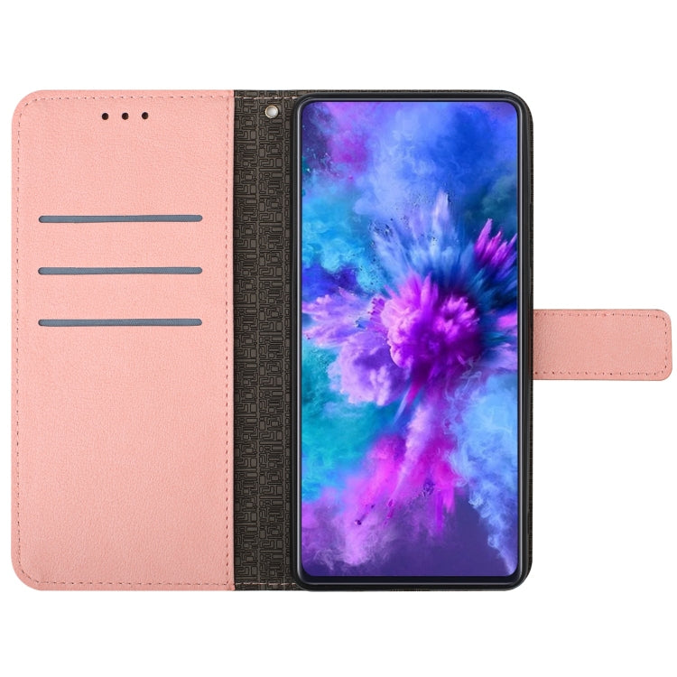 For Samsung Galaxy S24 5G Rhombic Grid Texture Leather Phone Case(Pink) - Galaxy S24 5G Cases by buy2fix | Online Shopping UK | buy2fix