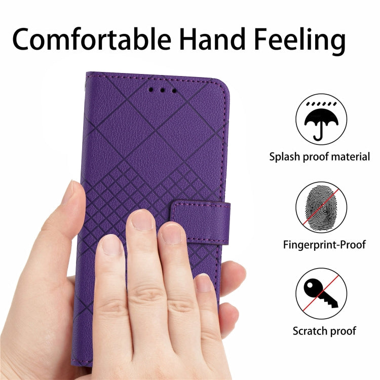 For Xiaomi Redmi Note 13 4G Global Rhombic Grid Texture Leather Phone Case(Purple) - Note 13 Cases by buy2fix | Online Shopping UK | buy2fix