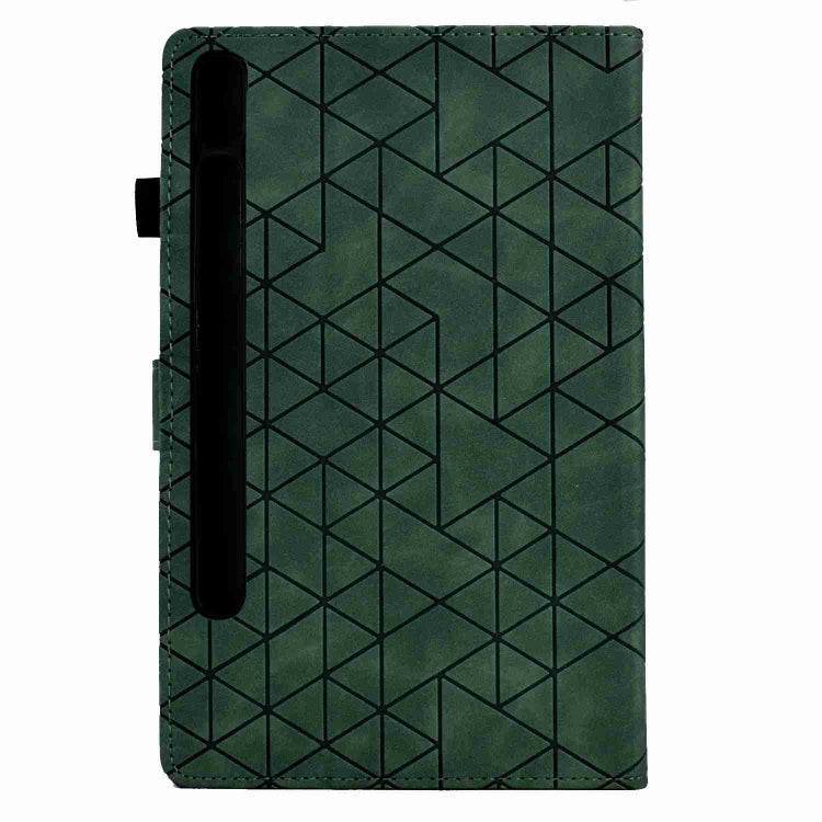 For Samsung Galaxy Tab S9 Rhombus TPU Smart Leather Tablet Case(Green) - Galaxy Tab S9 Cases by buy2fix | Online Shopping UK | buy2fix