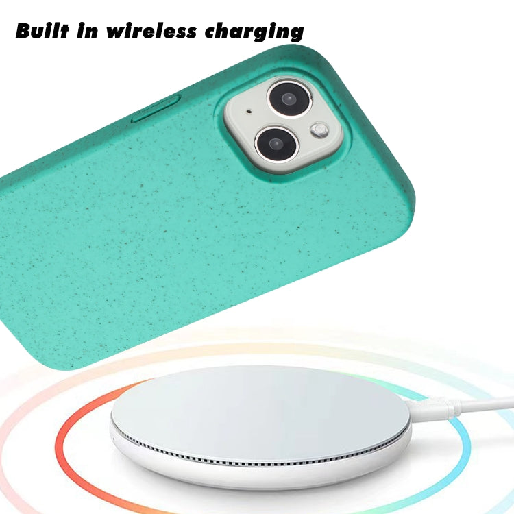 For iPhone 15 Wheat MagSafe Magnetic Straw Material + TPU Phone Case(Green) - iPhone 15 Cases by buy2fix | Online Shopping UK | buy2fix