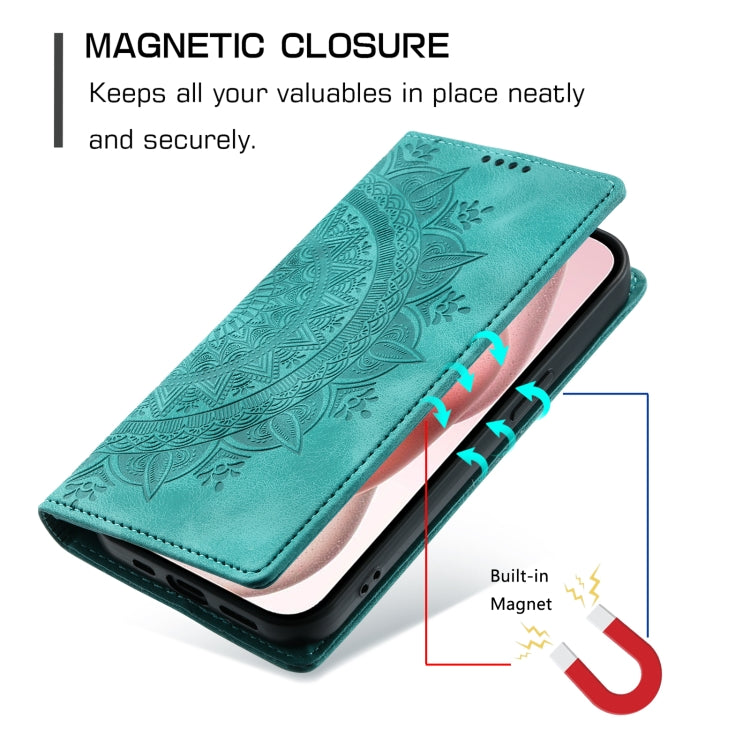 For iPhone 16 Pro Max Totem Embossed Magnetic Leather Phone Case(Green) - iPhone 16 Pro Max Cases by buy2fix | Online Shopping UK | buy2fix