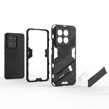 For Xiaomi 14 Pro 5G Punk Armor 2 in 1 PC + TPU Phone Case with Holder(Light Red) - 14 Pro Cases by buy2fix | Online Shopping UK | buy2fix