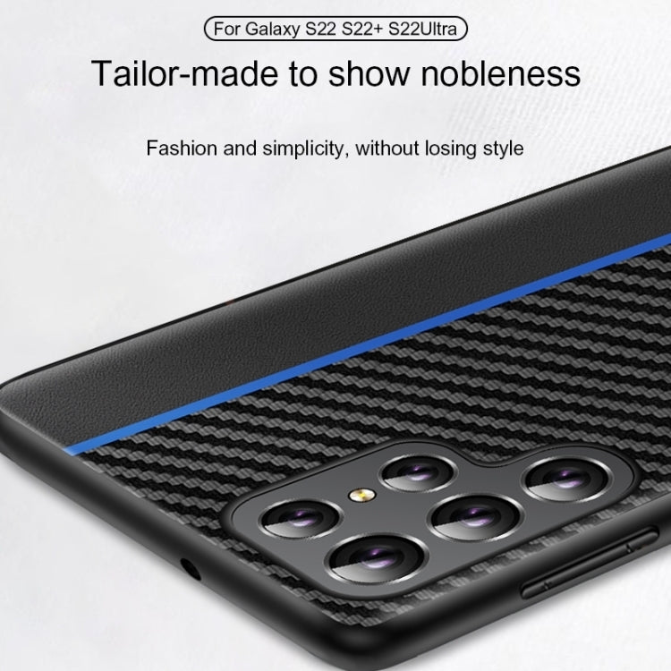 For Samsung Galaxy S25 Ultra 5G Ultra-thin Carbon Fiber Texture Splicing Phone Case(Blue) - Galaxy S25 Ultra 5G Cases by buy2fix | Online Shopping UK | buy2fix