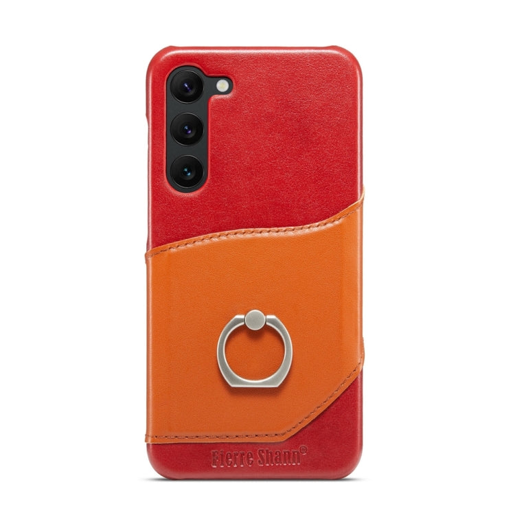 For Samsung Galaxy S24+ 5G Fierre Shann Oil Wax Texture Genuine Leather Back Phone Case(Red) - Galaxy S24+ 5G Cases by FIERRE SHANN | Online Shopping UK | buy2fix