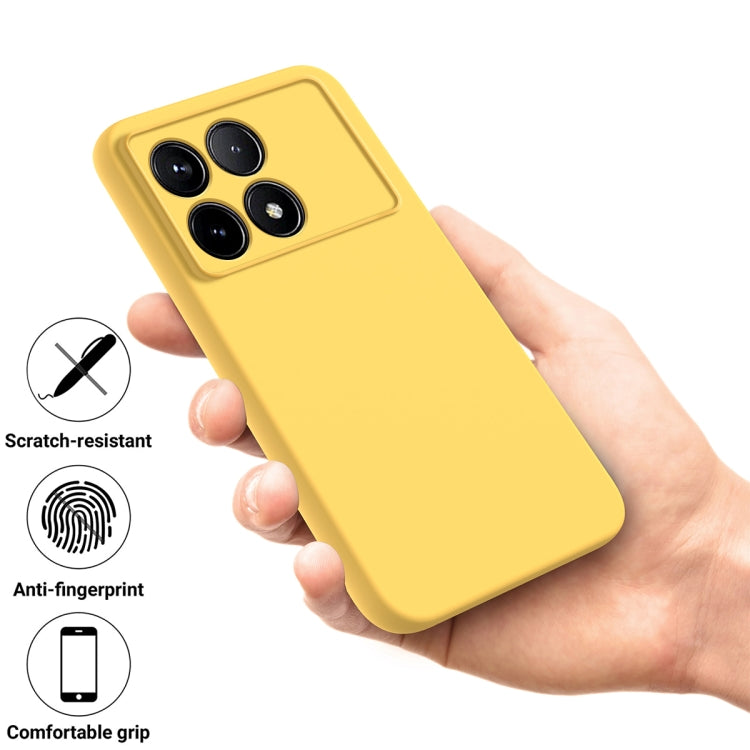 For Xiaomi Redmi K70/K70 Pro Solid Color Liquid Silicone Dropproof Full Coverage Phone Case(Yellow) - K70 Pro Cases by buy2fix | Online Shopping UK | buy2fix