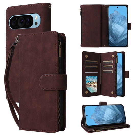 For Google Pixel 9 Multifunctional Multi-Card Wallet Phone Leather Case(Coffee) - Google Cases by buy2fix | Online Shopping UK | buy2fix