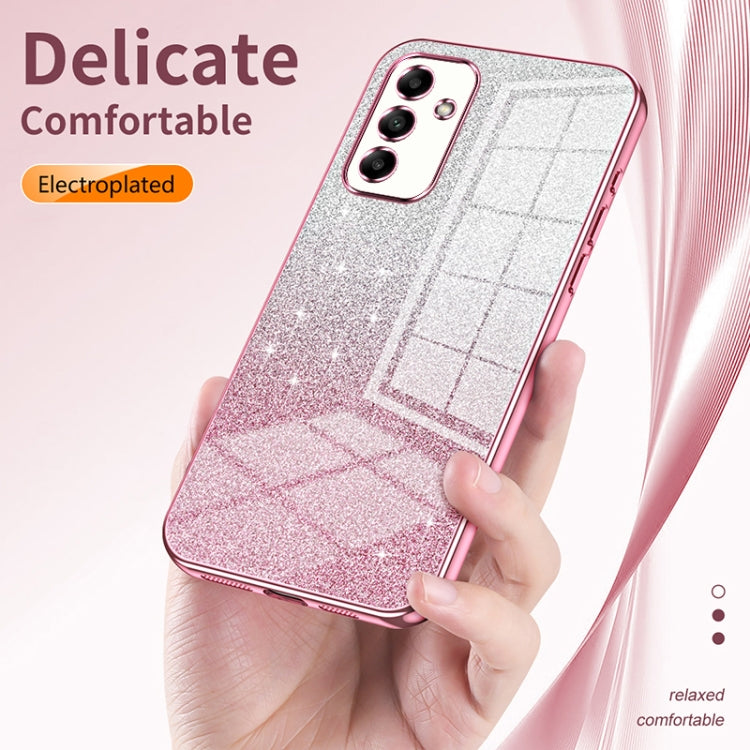 For Samsung Galaxy A72 4G / 5G Gradient Glitter Powder Electroplated Phone Case(Transparent) - Galaxy Phone Cases by buy2fix | Online Shopping UK | buy2fix