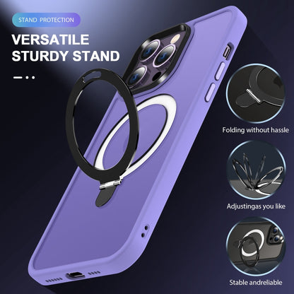 For iPhone 15 Pro Max Skin-feel MagSafe Holder PC Hybrid TPU Phone Case(Purple) - iPhone 15 Pro Max Cases by buy2fix | Online Shopping UK | buy2fix