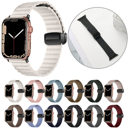 For Apple Watch Series 9 41mm Water Ripple Magnetic Folding Buckle Watch Band, Style: Bold Version(Indigo Blue) - Watch Bands by buy2fix | Online Shopping UK | buy2fix