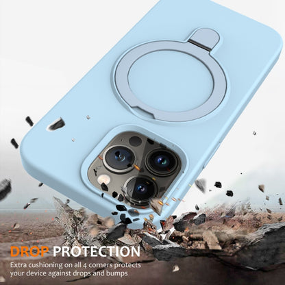 For iPhone 14 Pro Max MagSafe Magnetic Liquid Silicone Phone Case with Ring Holder(Sky Blue) - iPhone 14 Pro Max Cases by buy2fix | Online Shopping UK | buy2fix