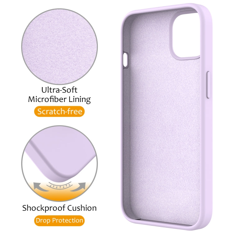 For iPhone 14 Plus MagSafe Magnetic Liquid Silicone Phone Case with Ring Holder(Lilac Purple) - iPhone 14 Plus Cases by buy2fix | Online Shopping UK | buy2fix