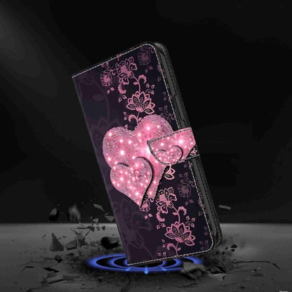 For Samsung Galaxy S24 5G Crystal 3D Shockproof Protective Leather Phone Case(Lace Love) - Galaxy S24 5G Cases by buy2fix | Online Shopping UK | buy2fix