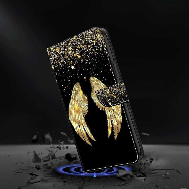 For Samsung Galaxy A35 5G Crystal 3D Shockproof Protective Leather Phone Case(Golden Wings) - Galaxy Phone Cases by buy2fix | Online Shopping UK | buy2fix