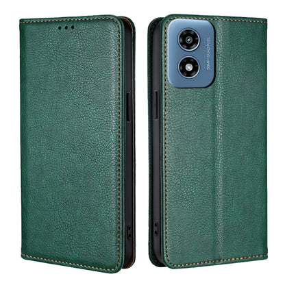 For Motorola Moto G Play 4G 2024 Gloss Oil Solid Color Magnetic Leather Phone Case(Green) - Motorola Cases by buy2fix | Online Shopping UK | buy2fix