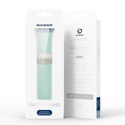 For Apple Watch SE 2023 44mm DUX DUCIS Mixture Pro Series Magnetic Buckle Nylon Braid Watch Band(Light Mint) - Watch Bands by DUX DUCIS | Online Shopping UK | buy2fix