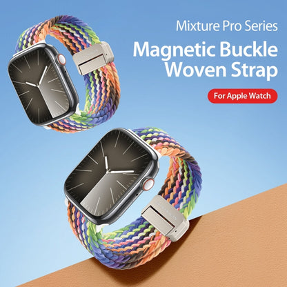 For Apple Watch SE 2023 40mm DUX DUCIS Mixture Pro Series Magnetic Buckle Nylon Braid Watch Band(New Rainbow) - Watch Bands by DUX DUCIS | Online Shopping UK | buy2fix