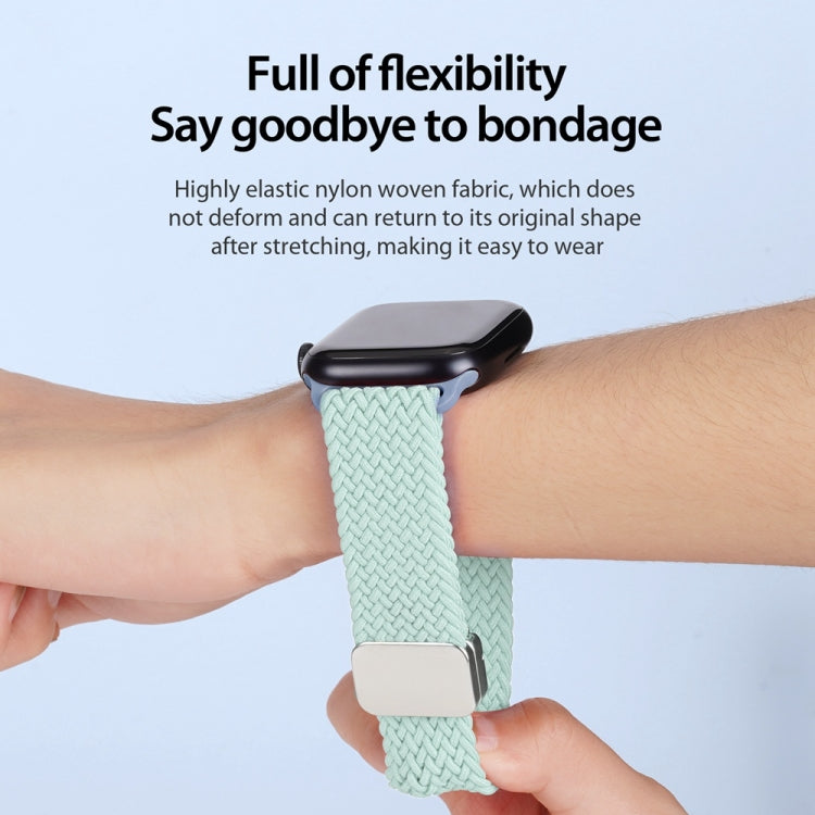 For Apple Watch SE 2022 44mm DUX DUCIS Mixture Pro Series Magnetic Buckle Nylon Braid Watch Band(Light Mint) - Watch Bands by DUX DUCIS | Online Shopping UK | buy2fix