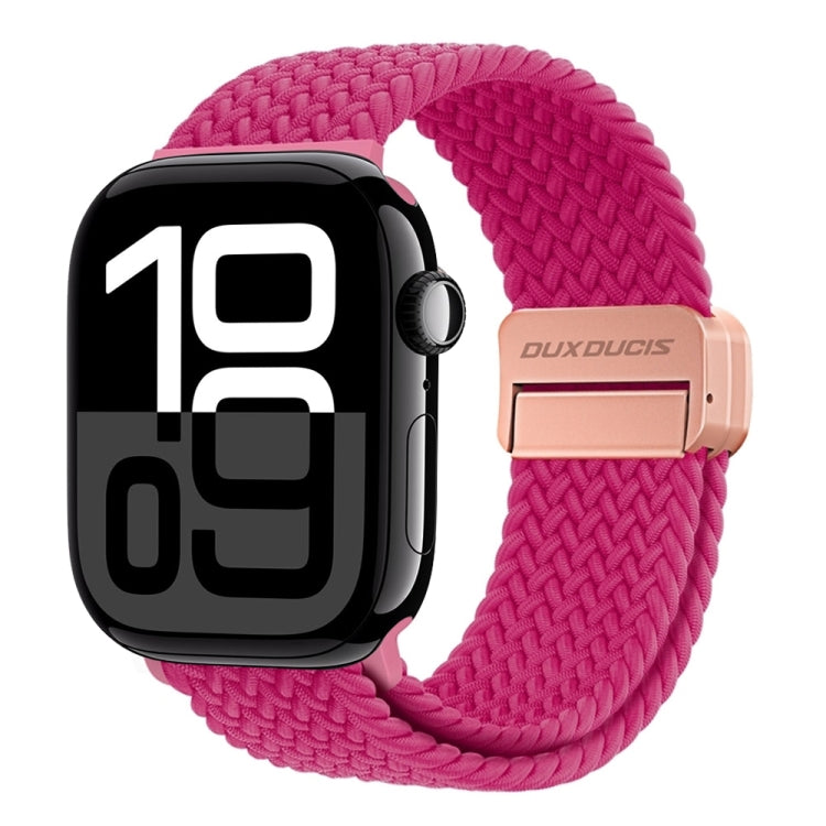 For Apple Watch Series 10 46mm DUX DUCIS Mixture Pro Series Magnetic Buckle Nylon Braid Watch Band(Raspberry Color) - Watch Bands by DUX DUCIS | Online Shopping UK | buy2fix