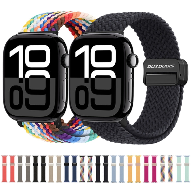 For Apple Watch SE 44mm DUX DUCIS Mixture Pro Series Magnetic Buckle Nylon Braid Watch Band(New Rainbow) - Watch Bands by DUX DUCIS | Online Shopping UK | buy2fix