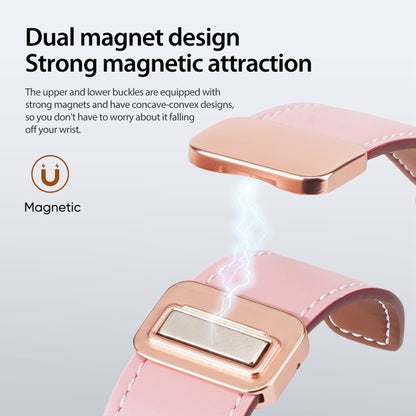 For Apple Watch Series 5 40mm DUX DUCIS YA Series Magnetic Buckle Genuine Leather Watch Band(Pink) - Watch Bands by DUX DUCIS | Online Shopping UK | buy2fix