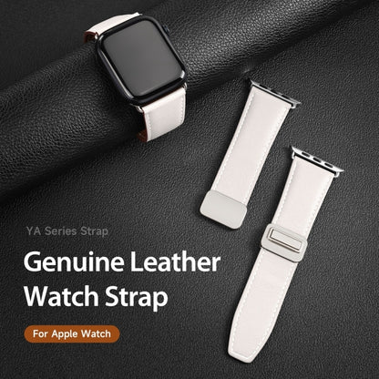 For Apple Watch Series 2 38mm DUX DUCIS YA Series Magnetic Buckle Genuine Leather Watch Band(White) - Watch Bands by DUX DUCIS | Online Shopping UK | buy2fix