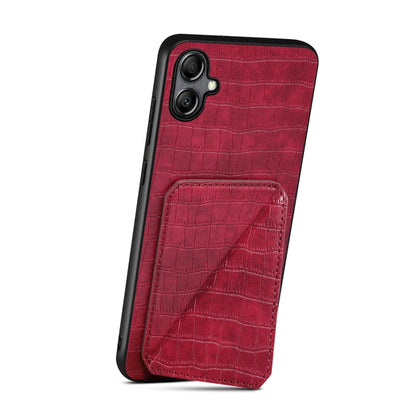 For Samsung Galaxy A20 / A30 Denior Imitation Crocodile Leather Back Phone Case with Holder(Rose Red) - Galaxy Phone Cases by Denior | Online Shopping UK | buy2fix