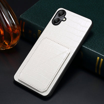 For Samsung Galaxy A20 / A30 Denior Imitation Crocodile Leather Back Phone Case with Holder(White) - Galaxy Phone Cases by Denior | Online Shopping UK | buy2fix