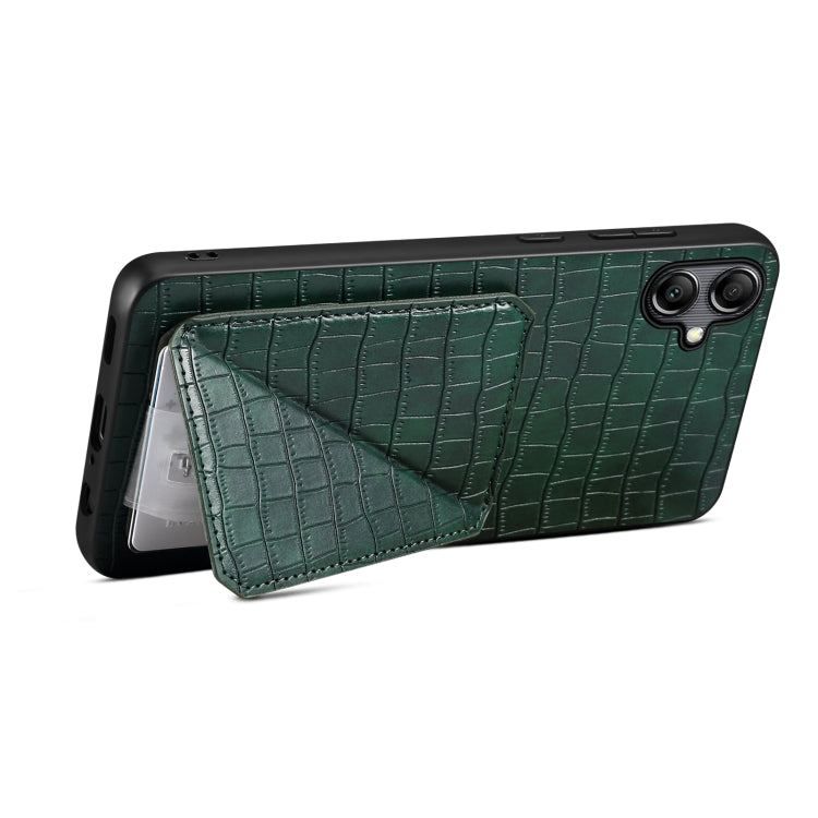 For Samsung Galaxy A32 5G Denior Imitation Crocodile Leather Back Phone Case with Holder(Green) - Galaxy Phone Cases by Denior | Online Shopping UK | buy2fix