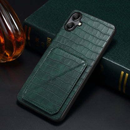 For Samsung Galaxy A32 5G Denior Imitation Crocodile Leather Back Phone Case with Holder(Green) - Galaxy Phone Cases by Denior | Online Shopping UK | buy2fix