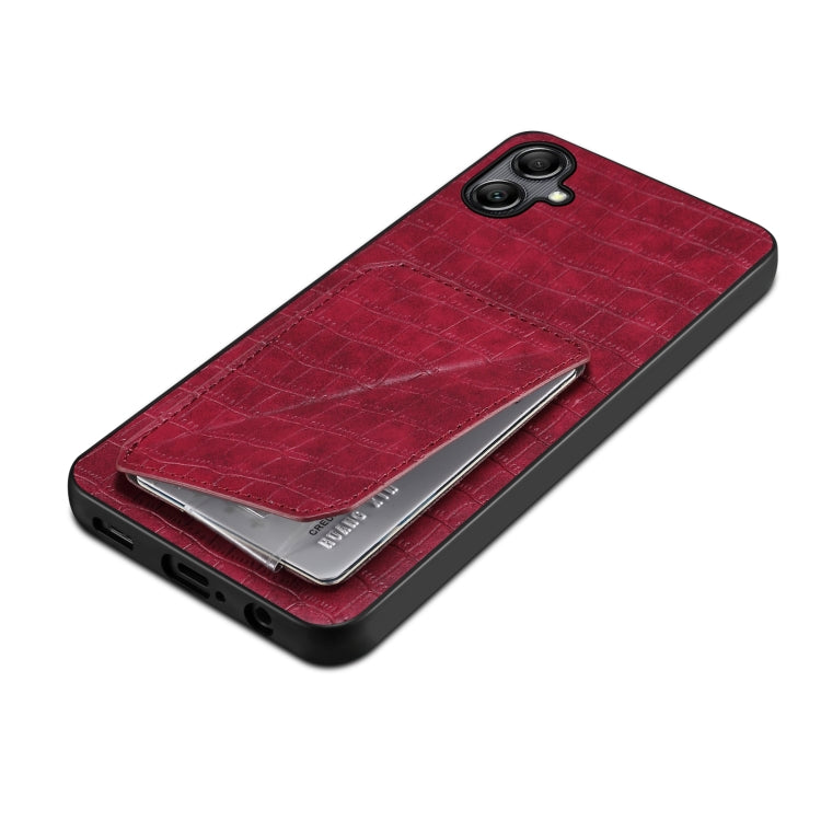 For Samsung Galaxy A33 Denior Imitation Crocodile Leather Back Phone Case with Holder(Rose Red) - Galaxy Phone Cases by Denior | Online Shopping UK | buy2fix