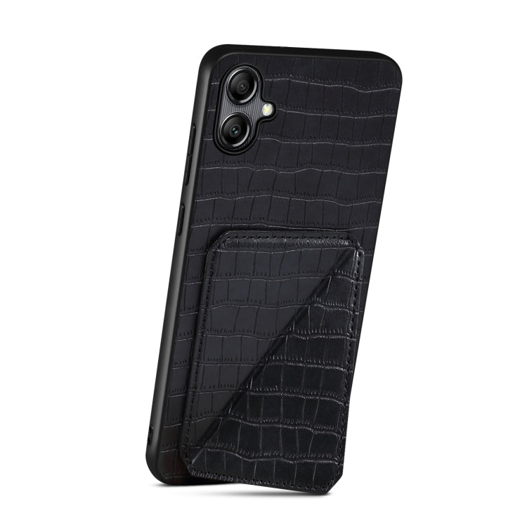 For Samsung Galaxy S24+ 5G Denior Imitation Crocodile Leather Back Phone Case with Holder(Black) - Galaxy S24+ 5G Cases by Denior | Online Shopping UK | buy2fix