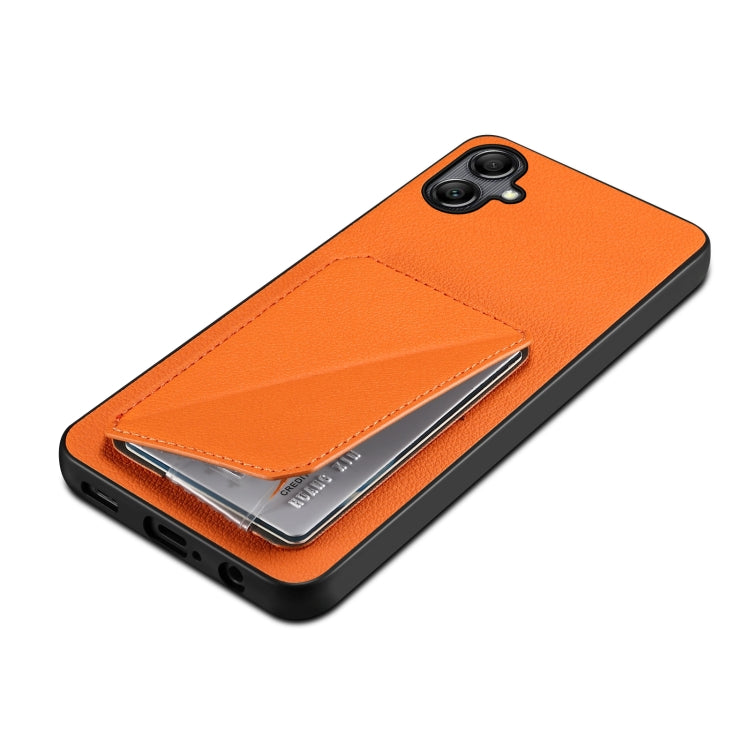 For Samsung Galaxy A52 5G / 4G / A52s Denior Imitation Calf Leather Back Phone Case with Holder(Orange) - Galaxy Phone Cases by Denior | Online Shopping UK | buy2fix