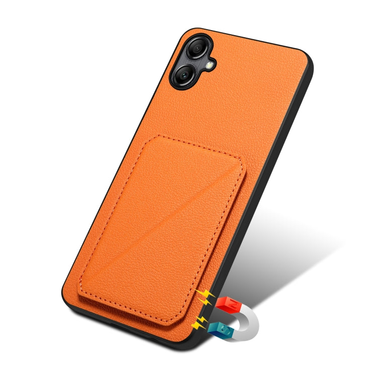 For Samsung Galaxy A52 5G / 4G / A52s Denior Imitation Calf Leather Back Phone Case with Holder(Orange) - Galaxy Phone Cases by Denior | Online Shopping UK | buy2fix