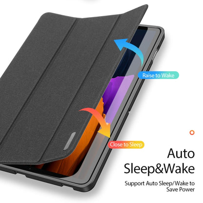 For Samsung Galaxy Tab S7+ 12.4 inch DUX DUCIS Domo Series Horizontal Flip Magnetic PU Leather Case with Three-folding Holder & Sleep / Wake-up Function & Pen Slot(Black) - Other Galaxy Tab PC by DUX DUCIS | Online Shopping UK | buy2fix