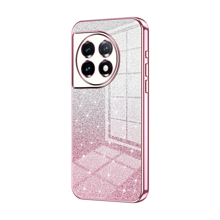 For OnePlus 11 Gradient Glitter Powder Electroplated Phone Case(Pink) - OnePlus Cases by buy2fix | Online Shopping UK | buy2fix