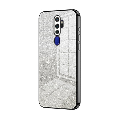 For OPPO A11x / A9 2020 Gradient Glitter Powder Electroplated Phone Case(Black) - OPPO Cases by buy2fix | Online Shopping UK | buy2fix