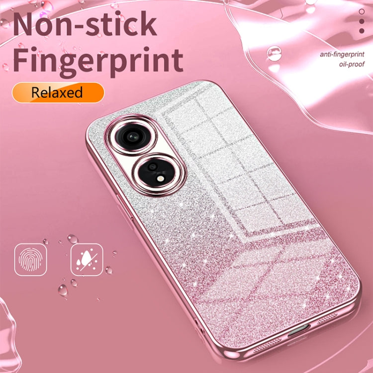 For OPPO K9 Gradient Glitter Powder Electroplated Phone Case(Silver) - OPPO Cases by buy2fix | Online Shopping UK | buy2fix