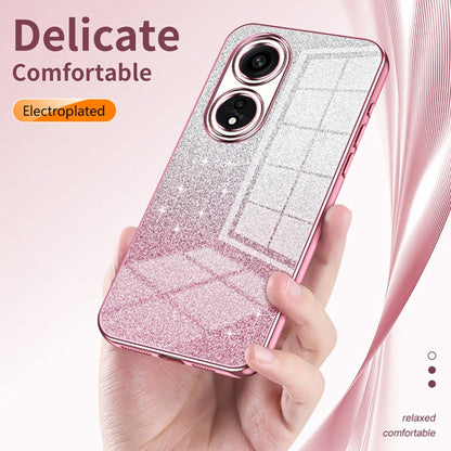 For OPPO Reno7 Z 5G / F21 Pro 5G Gradient Glitter Powder Electroplated Phone Case(Silver) - OPPO Cases by buy2fix | Online Shopping UK | buy2fix