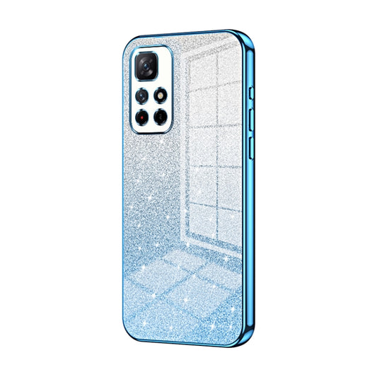 For Xiaomi Redmi Note 11T 5G/Note 11S 5G Gradient Glitter Powder Electroplated Phone Case(Blue) - Xiaomi Cases by buy2fix | Online Shopping UK | buy2fix