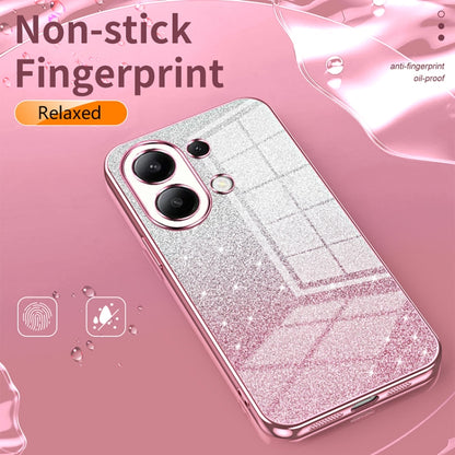 For Xiaomi Redmi 12 / Redmi Note 12R Gradient Glitter Powder Electroplated Phone Case(Black) - Xiaomi Cases by buy2fix | Online Shopping UK | buy2fix