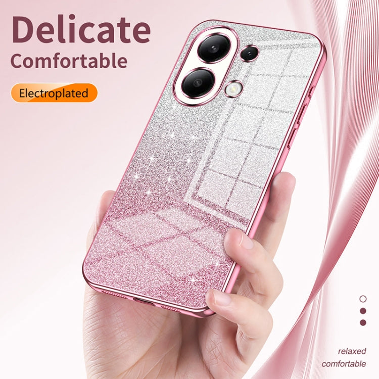 For Xiaomi Redmi Note 12 4G Gradient Glitter Powder Electroplated Phone Case(Transparent) - Xiaomi Cases by buy2fix | Online Shopping UK | buy2fix