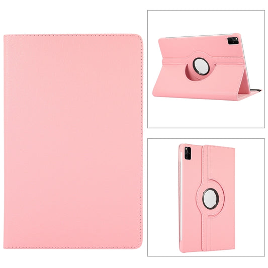 For Lenovo Tab M11 / Xiaoxin Pad 11 2024 360 Degree Rotation Litchi Texture Leather Tablet Case(Pink) - Lenovo by buy2fix | Online Shopping UK | buy2fix