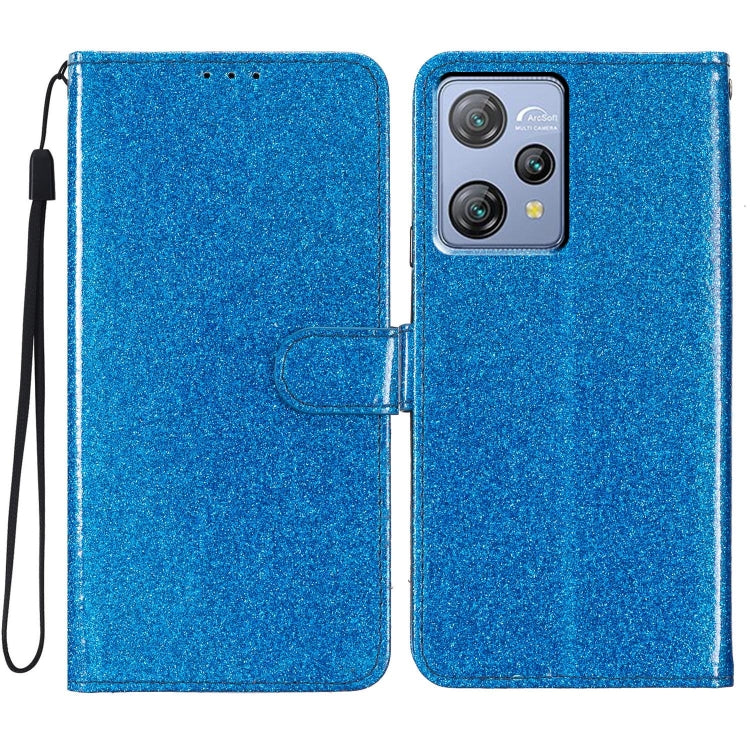 For Blackview A53 Pro Glitter Powder Flip Leather Phone Case(Blue) - More Brand by buy2fix | Online Shopping UK | buy2fix